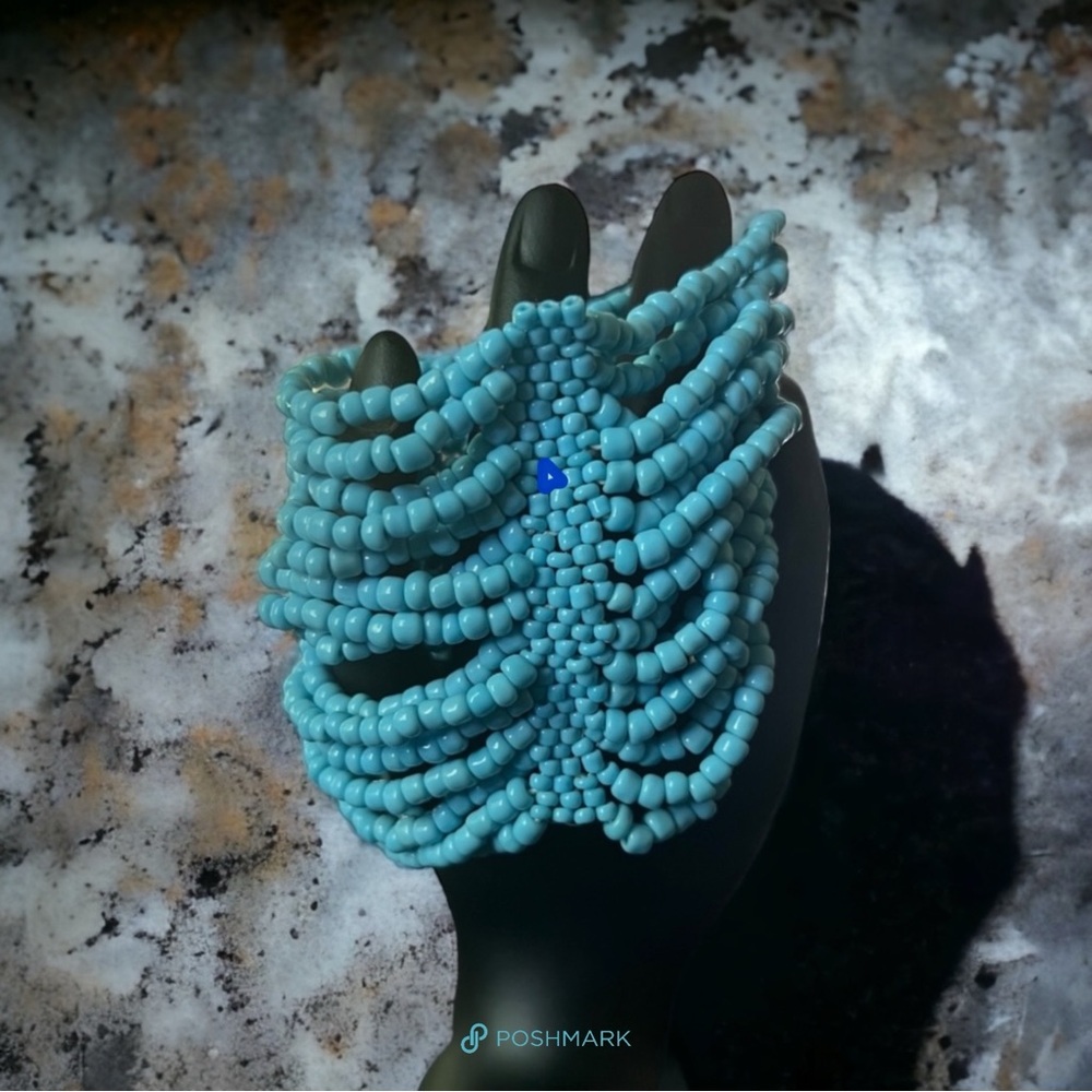 💖 Turquoise Multi Strand Beaded Stretch Bracelet 💖